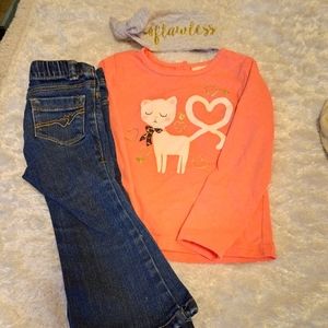 3T Bundle with Jeans, Shirt, and Hairbow